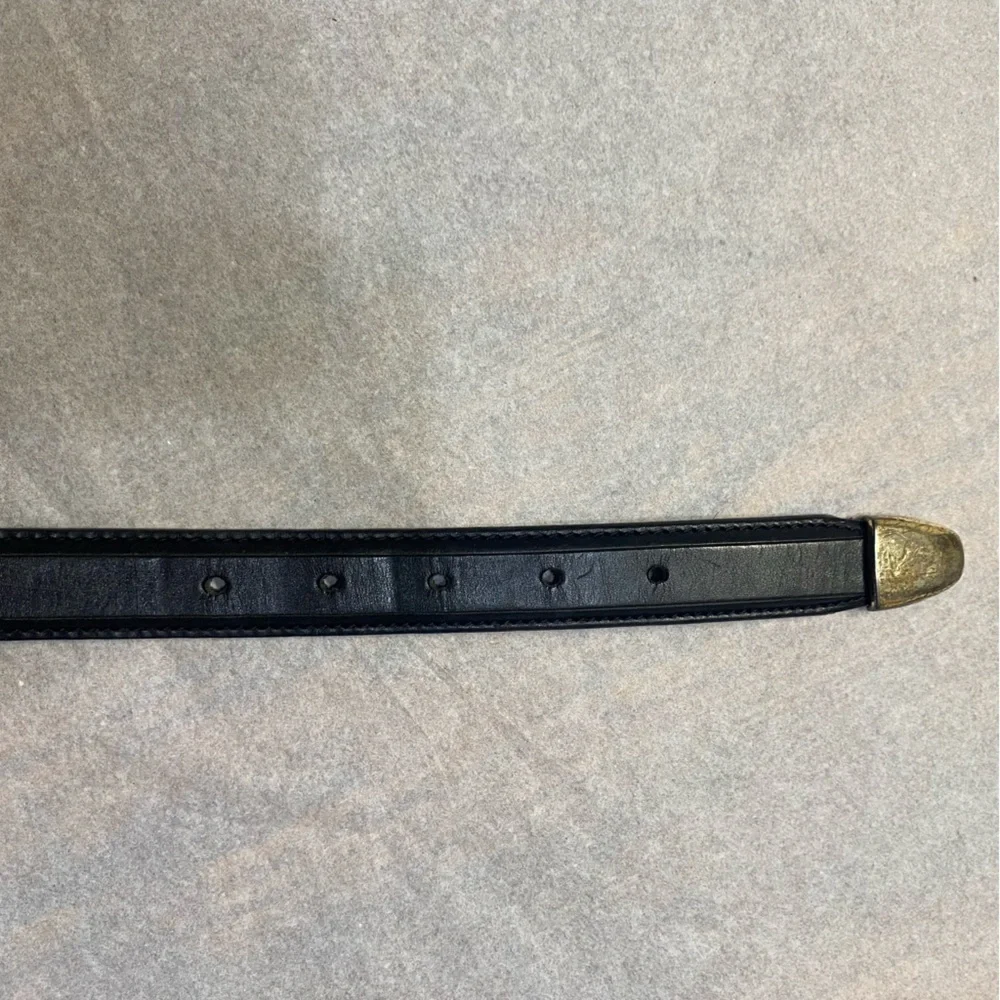 Vintage Onyx by Brighton Men’s Belt Size 46 Black Leather Masculine Western
